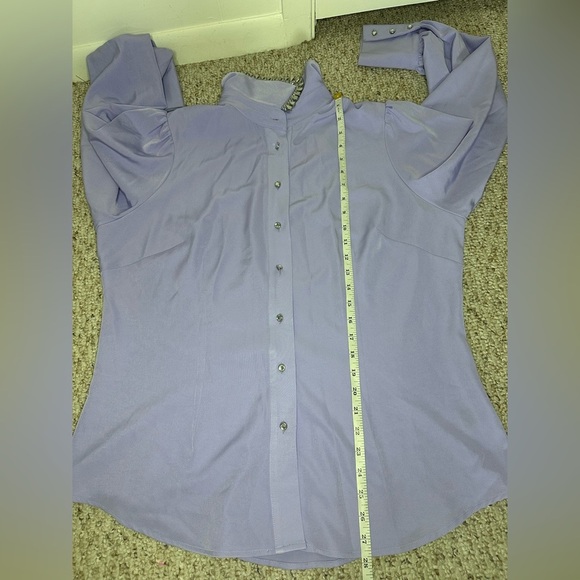 Boston Proper Crystal Embellished Collar Victoria Chic Drama Sleeve Shirt XL - Picture 12 of 13